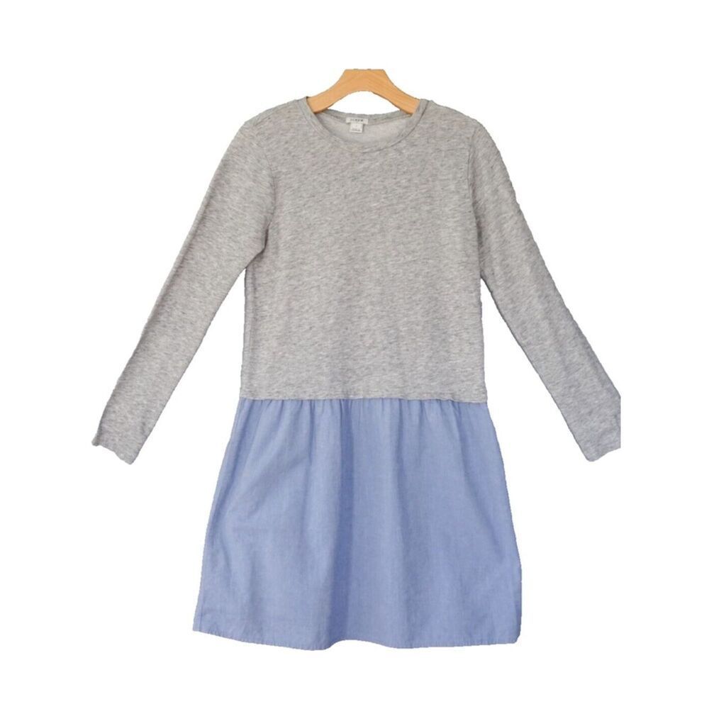 J. CrewโSize XXS Gray Knit Top with Blue Skirt Dress